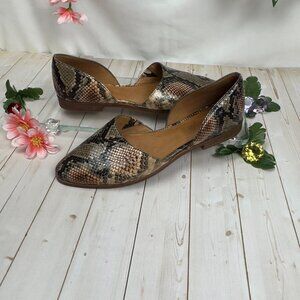 Madewell Marisa Embossed Snakeskin Leather d’Orsay Flats - Neutral - Size 9